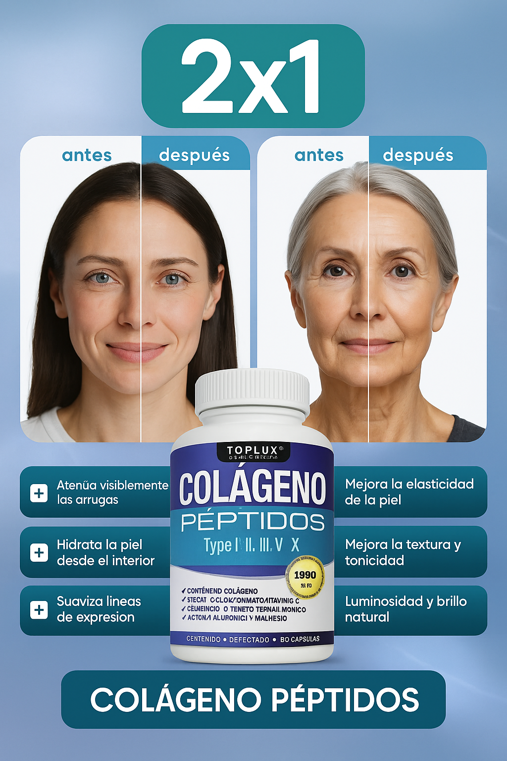 ¡OFERTA 2X1! MULTI COLLAGEN® - Revierte el envejecimiento de tu piel, cabello y articulaciones