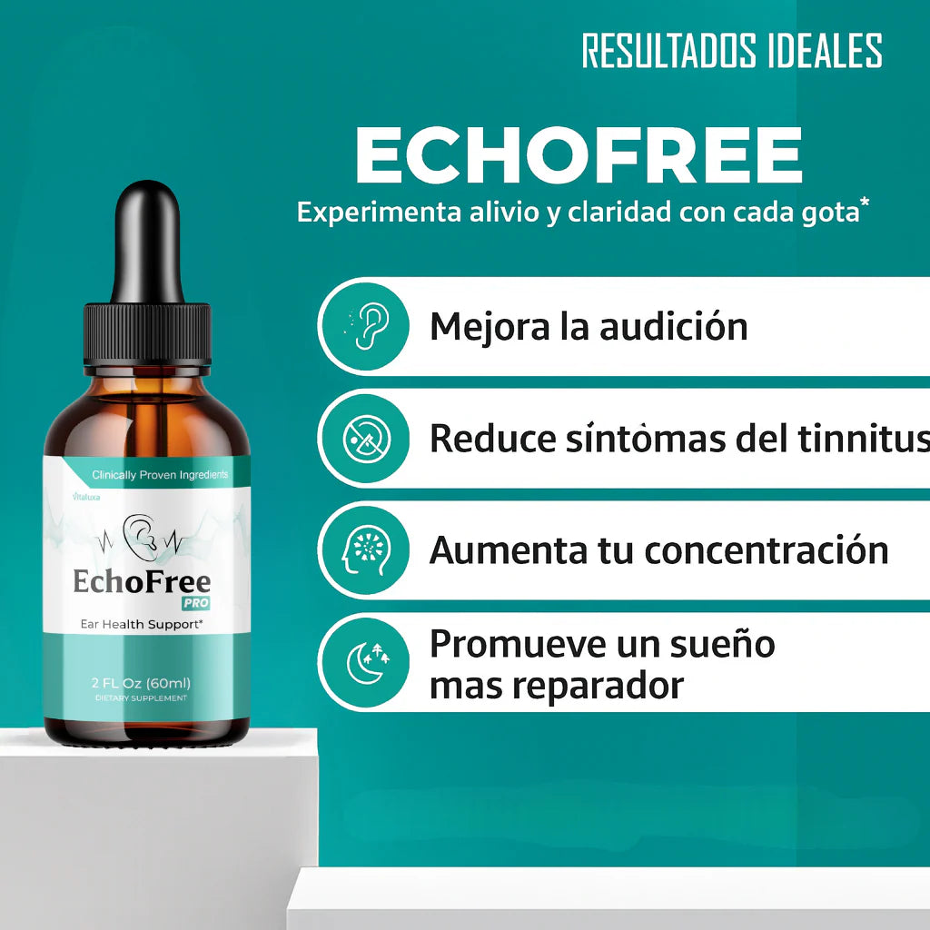 ECHO FREE™ Adios a los zumbidos y dolor de oido desde la primera aplicación