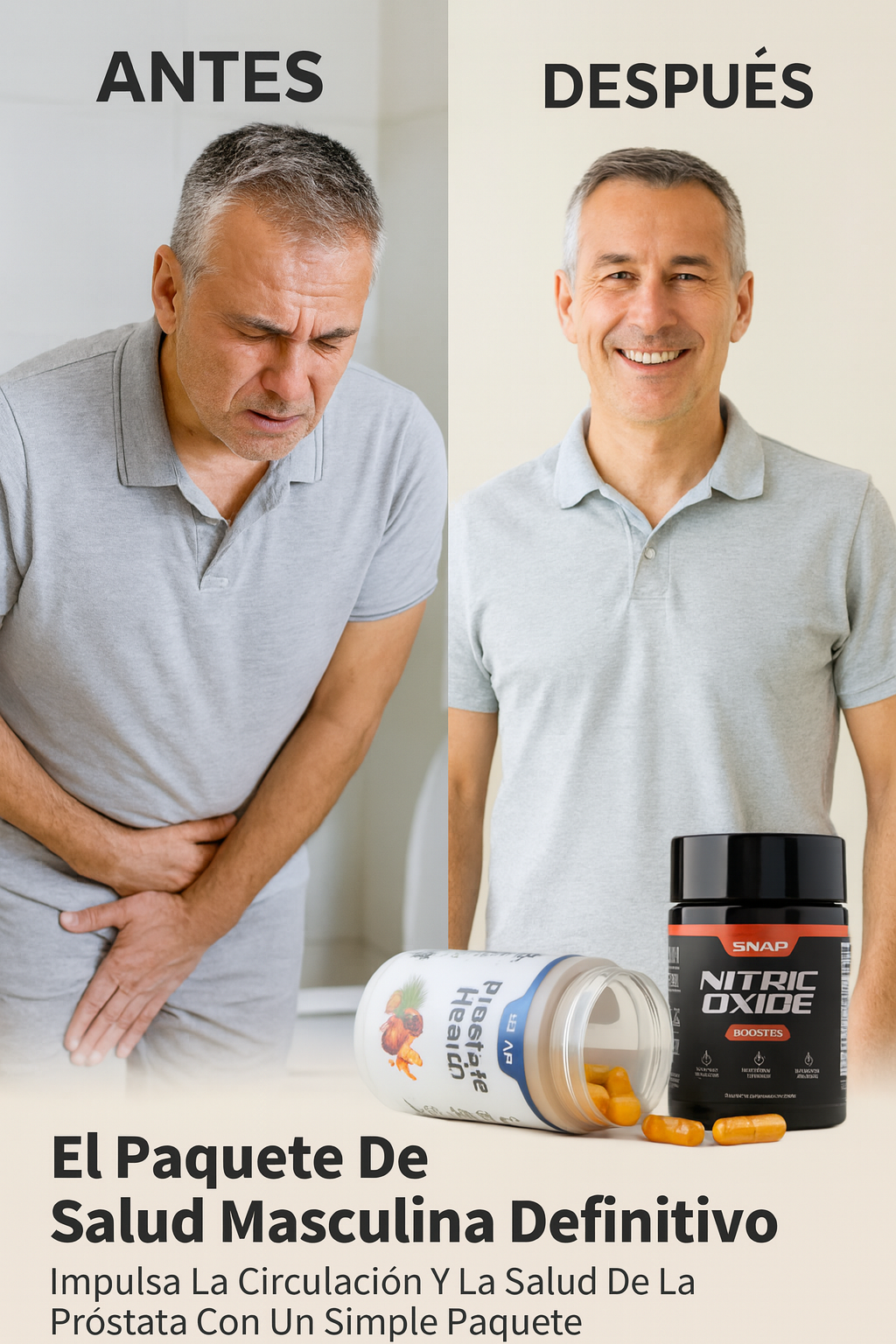 PROSTATE HEALTH + NITRIC OXIDE: ¡Basta de Dolor y Goteo! Elimina la Inflamación de Próstata y Recupera tu Vigor Masculino en Solo 3 Semanas.
