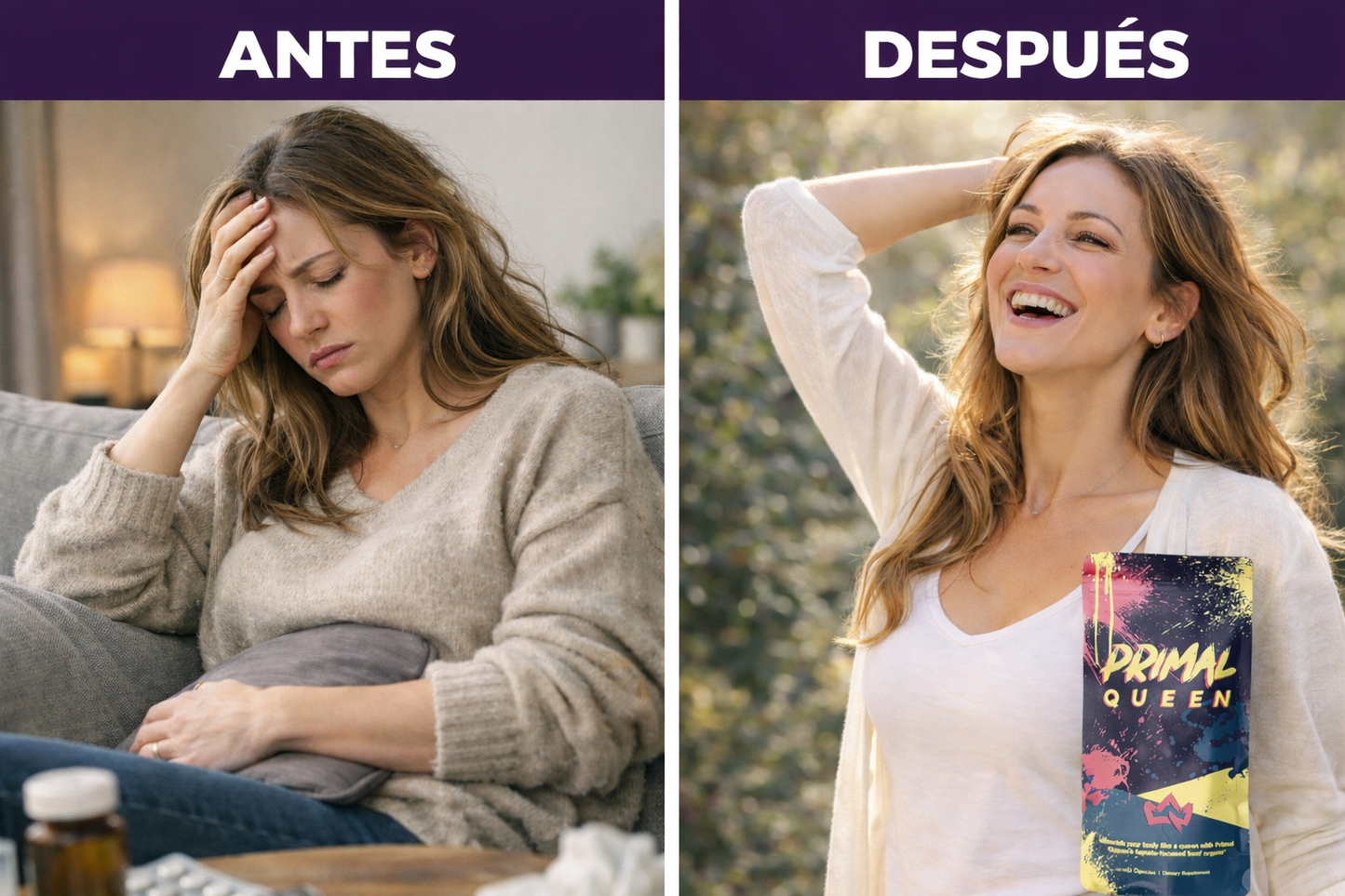 PRIMAL QUEEN® Liberate de los molestos cambios hormonales desde LA PRIMERA SEMANA