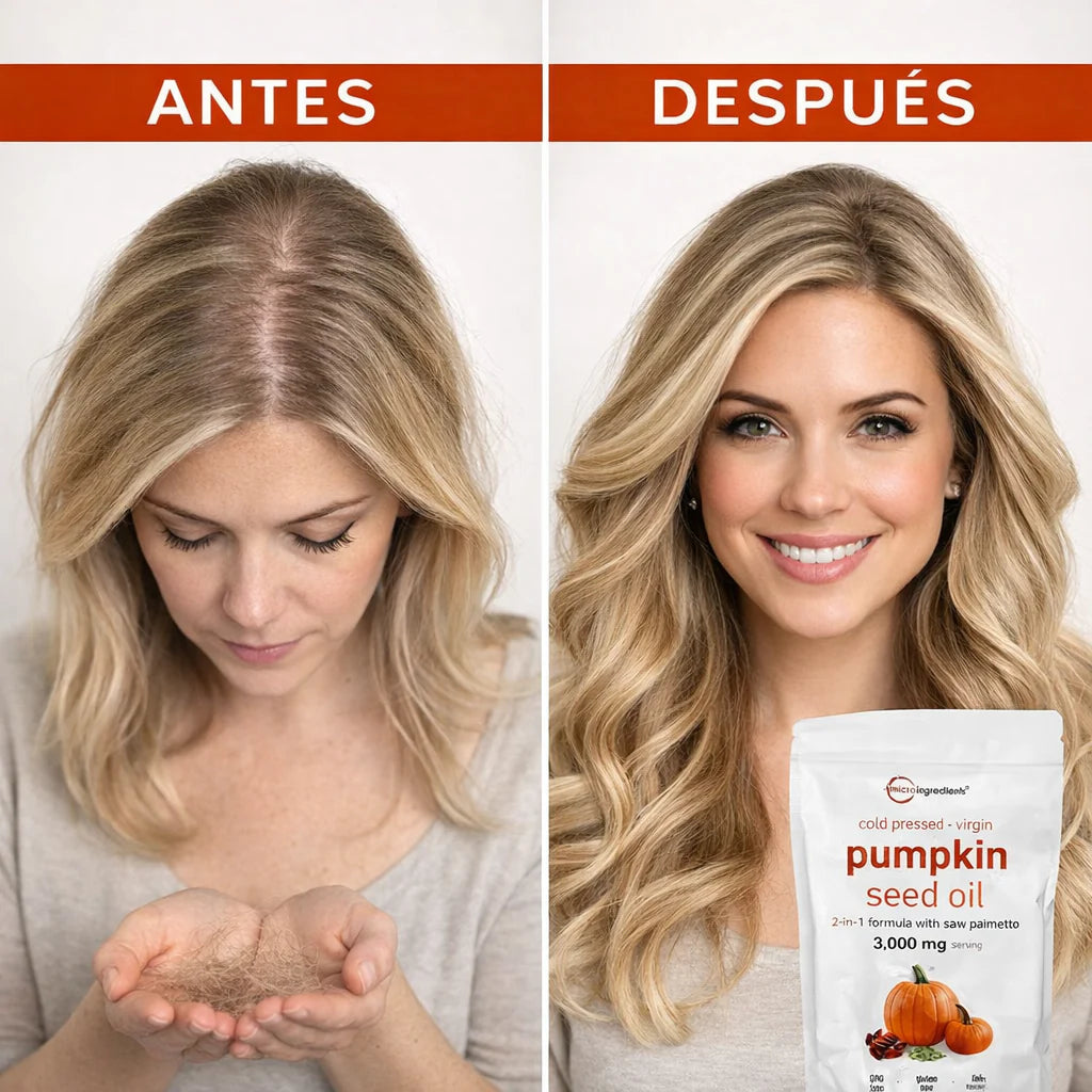 Nuevo Pumpkin Seed Oil®: ¡Detén la caída y recupera un cabello grueso y abundante en tiempo récord!