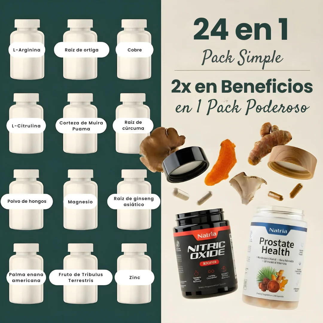 PROSTATE HEALTH + NITRIC OXIDE: ¡Basta de Dolor y Goteo! Elimina la Inflamación de Próstata y Recupera tu Vigor Masculino en Solo 3 Semanas.